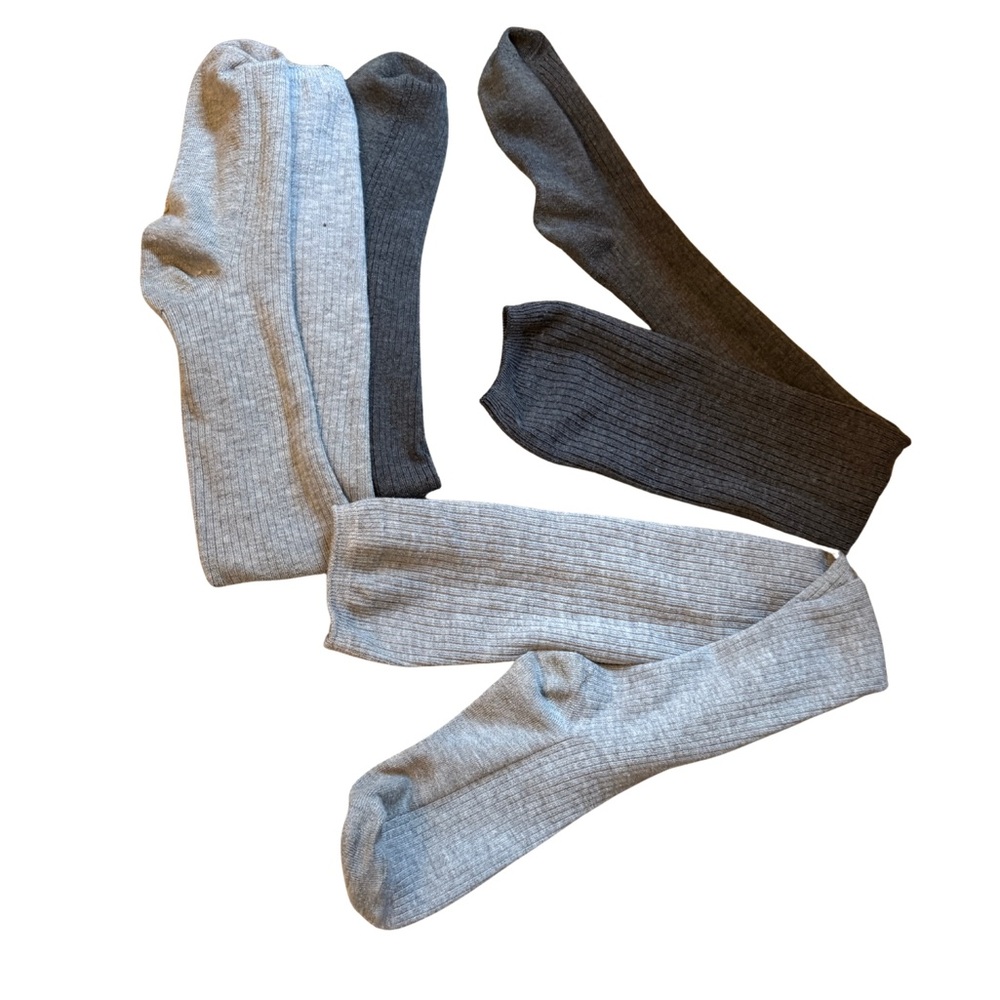 Stylish Women's Gray and Black Knee-high Sock set